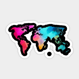 Colorful World Map Sticker